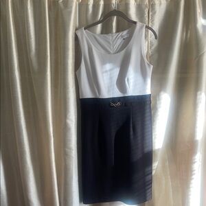 Elegant Black and White Women's sleeveless dress
